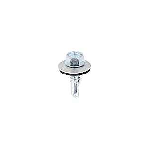 5.5 x 19mm (5/16" Hexagon Head) Self Drill Screws, Metal to Metal, Bright Zinc Plated For Steel 1.2-4mm Thickness with 16mm EPDM Washer ZL19W16