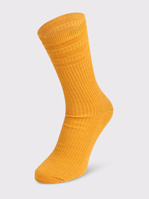 Ochre Yellow Soft Top Wool Rich Socks