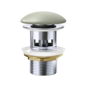 Pop-Up 32mm x 70mm Overflow Basin Waste Matte Olive Domed Ceramic Cap [311598]