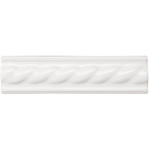 Brilliant White Rope Moulding Ceramic Wall Tile 152x40mm