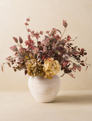 Faux Arrangement - Burgundy Berries & Hydrangea