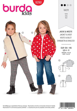 Patron de veste et gilet - Burda 9290