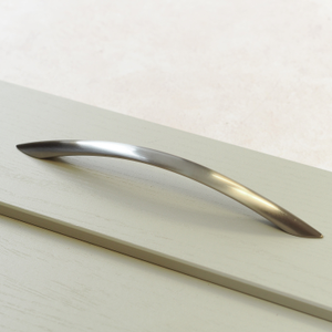 Brushed Nickel Modern Slim Bow Shaped Handles 128mm 192mm & 320mm Centres - 192mm Handle