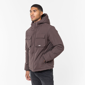 Padded Utility Shell Jacket | Brown