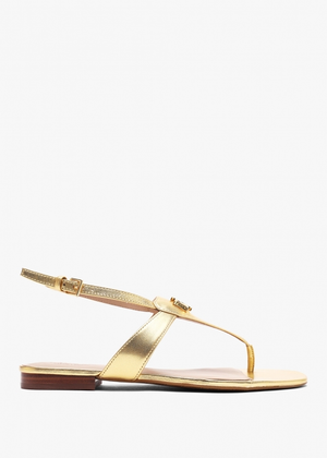 Everley Modern Gold Leather Toe Post Sandals