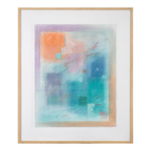 Vibrant Abstract Composition With Teal and Orange by Sherry Schrut