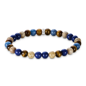 Rebel Silver Gemstone Bead Bracelet