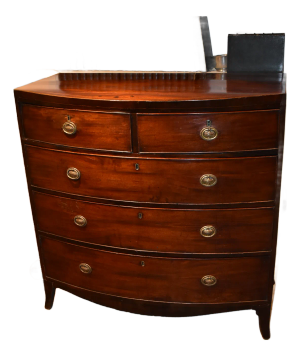 English Mahogany Bowfront Chest, Late 18th or Early 19th Century