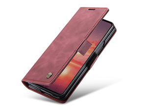 CaseMe Synthetic Leather Wallet Case with Stand for Galaxy Z Fold7 - Burgundy