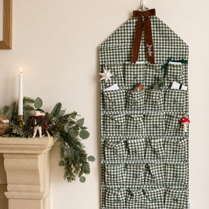 Mabel & Fox - Personalised Green Gingham Advent Calendar - Velvet Bow