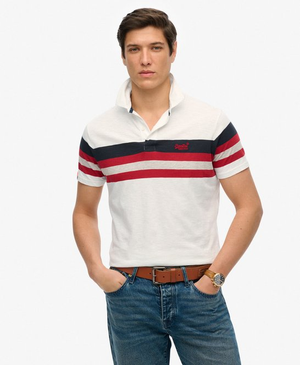 Lichte jersey polo met strepen
