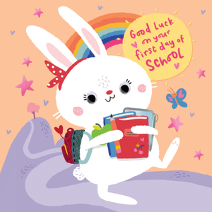 Moonpig Good Luck On Your First Day Of School Bunny Card
