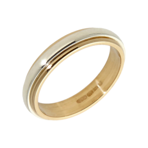 Pre-Owned 9ct Yellow & White Gold 4mm Wedding Band Ring