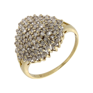 Pre-Owned 9ct Yellow Gold 1.00 Carat Diamond Cluster Ring