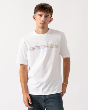 PS Paul Smith Mens Casual Fit Short Sleeve Stripe T-Shirt - 01 White