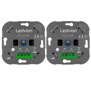 2 LED Dimmer - Wechselschaltung >2 Dimmer, 1 Lichtpunkt - 0,5-300W - Phasenabschnitt - Universal
