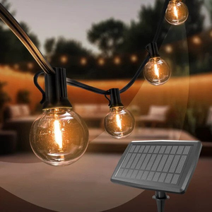 16.5m Solar LED Lichterkette - 2200K - 12V - IP54 - Inkl. LED Lampen - G40 - Plug & Play