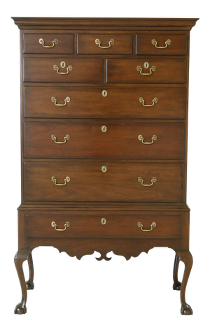 Kittinger Cw-153 Colonial Williamsburg Mahogany Flat Top Highboy