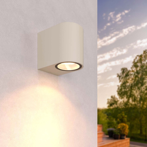 LED Wandleuchte Außen - Sacramento - GU10 Fassung - Beige - Für Innen & Außen geeignet