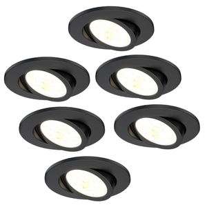 Dimmbare LED Einbaustrahler Schwarz - IP65 - 7W - CCT - 5 Jahre Garantie - Geeignet für das Badezimmer