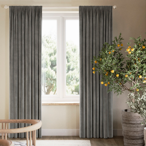 Odessa Velvet, Slate - Made to Measure Curtains