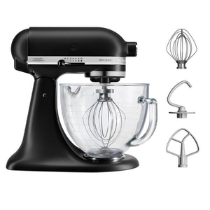 KitchenAid Artisan Mixer 156 Matte Black with Glass Bowl
