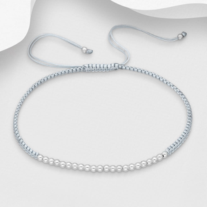 Signature Silver Grey Beaded Toggle IMERAKI Bracelet