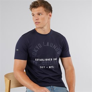 Tokyo Laundry Mens Lewes T-Shirt Navy