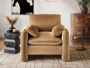 SOLACE+CO Wren Sand Velvet Accent Chair