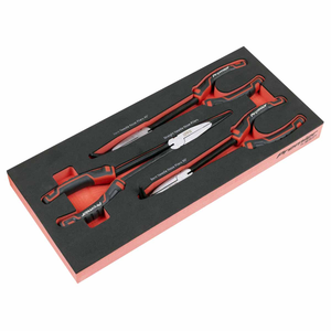 Sealey TBT58 Long Needle Nose Pliers Set with Tool Tray (3 Pieces)