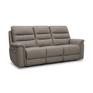 Jarrod 3 Seater Electric Recliner in Oyster Leather