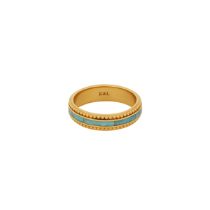 Brilliant Elegance Turquoise Gold Ring (N 1/2 (UK))