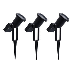 3x Spot à Piquer Solaire LED - Noir - IP65