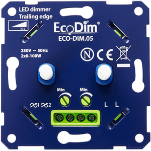LED Doppeldimmer 2x 0-100 Watt 220-240V