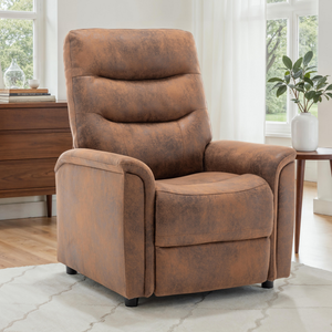 Faux Leather Suede Brown Milazzo Recliner Chair