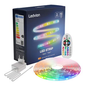LED Streifen - 3 Meter - RGB + 3000K - 24V - 9W - Plug & Play - Dimmbar
