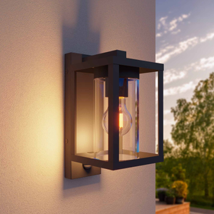 LED Wandleuchte Außen mit Sensor - IP44 - E27 Fassung - Anthrazit