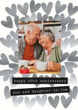 Son And Daughter-In-Law Photo Upload 60th Anniversary Card