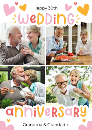 Grandma & Grandad Photo Upload Anniversary Card