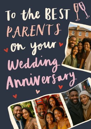 Best Parents Photo Upload Wedding Anniversary Card