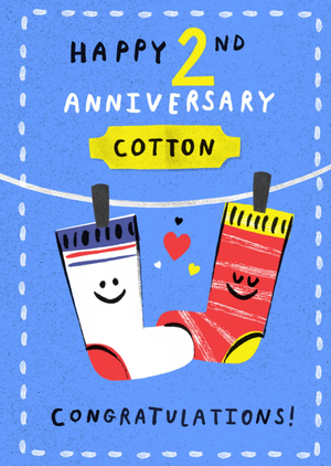 Happy 2nd Anniversary Cotton Card