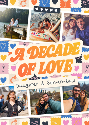 A Decade Of Love Photo Upload Daughter & Son-In-Law Anniversary Card