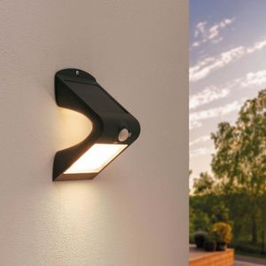 Solar Wandleuchte mit Bewegungssensor - Schwarz - 1.5W - 3000K