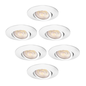 6x LED Einbaustrahler Weiß - IP65 - 4W - CCT - 5 Jahre Garantie - Geeignet für das Badezimmer