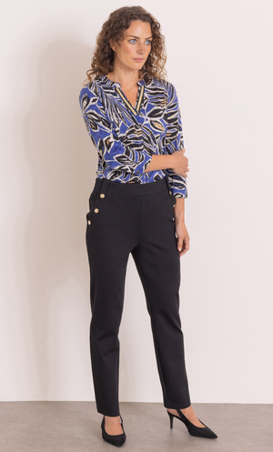 Anna Rose Slim Leg Ponte Pull On Trousers 27 Inch - Black