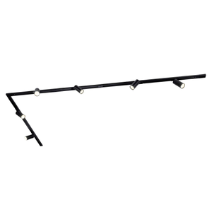 3m LED Schienensystem - 6 Spots - Dimmbar - 1 Phasen - Schwarz