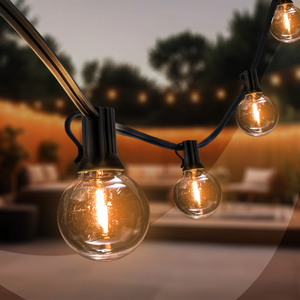 16.5m Guirlande Guinguette LED + câble de connexion 3m - 2700K - 12V - IP44 - Liable - Avec 30 lampes LED - G40 - Prêt a l'emploi