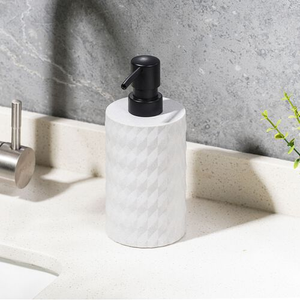 Cool Grey Chequered Soap Dispenser