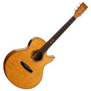 Tanglewood TWX6CESMF Winterleaf Exotic Venetian Cutaway, Quilted Natural