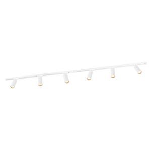 2m LED Schienensystem - 6 Spots - 3W - 2700K - Dimmbar - 1 Phasen - Weiß